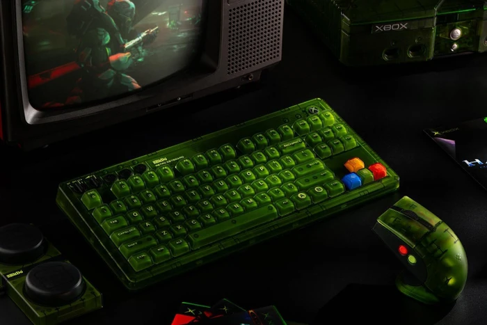8BitDo Retro 87 Mechanical Keyboard, Xbox Edition, grün, Kailh Box Jellyfish X, USB/Bluetooth, FR