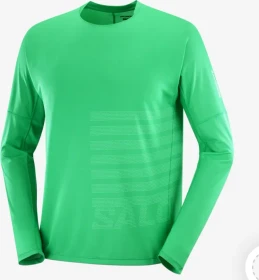 Salomon Sense Aero Graphic Laufshirt langarm parakeet/spearmint (Herren)
