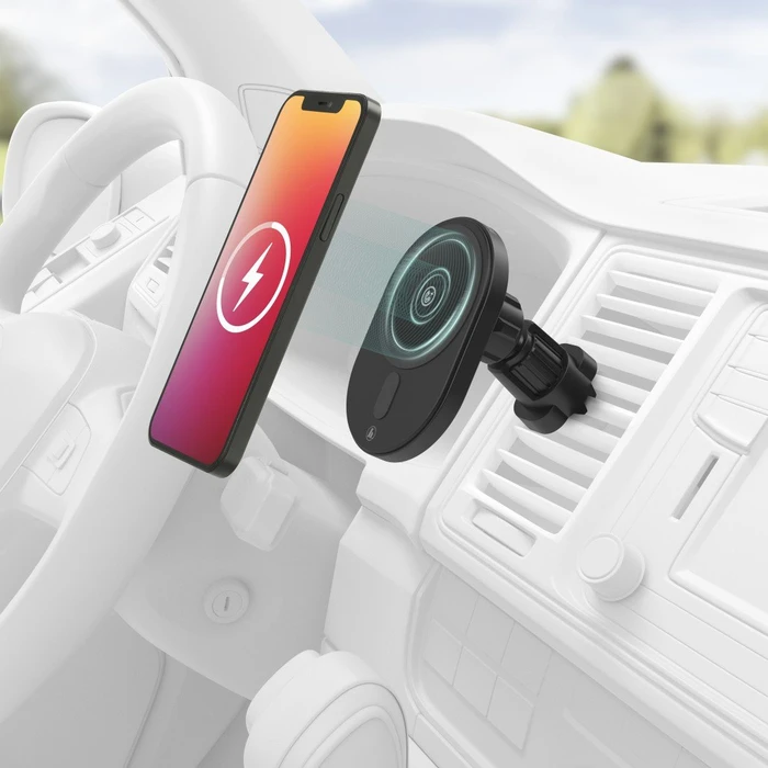 Hama kabelloses Auto-Handy-Ladegerät MagCharge Car FC15 schwarz