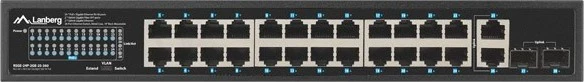 Lanberg RSGE Rackmount Gigabit Switch, 24x RJ-45, 2x RJ-45/SFP, 360W PoE+