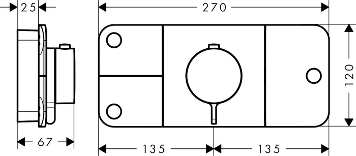 Hansgrohe AXOR One Thermostat mit 3 Ventilen mattschwarz