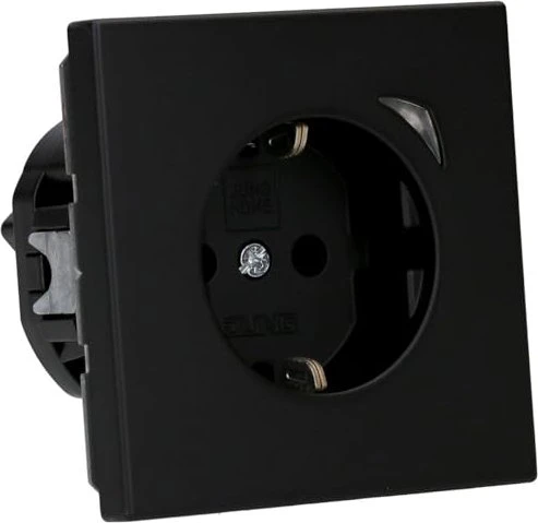 Jung Steckdose, 16 A, mit Funktionsanzeige, Safety Plus, Serie LS, graphitschwarz matt
