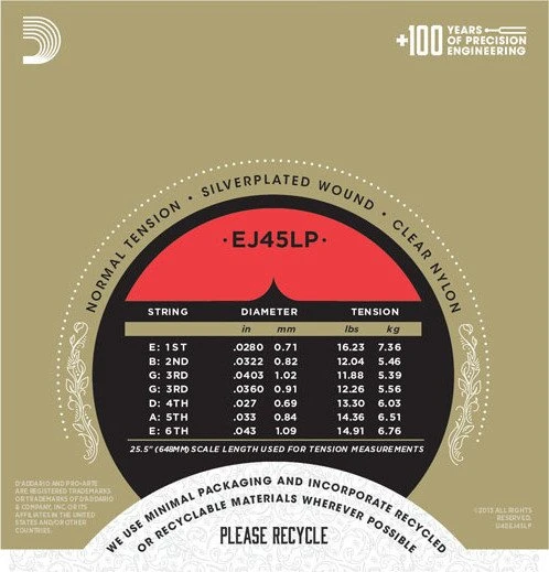 D'Addario Pro-Arté Lightly Polished Composite, Normal Tension