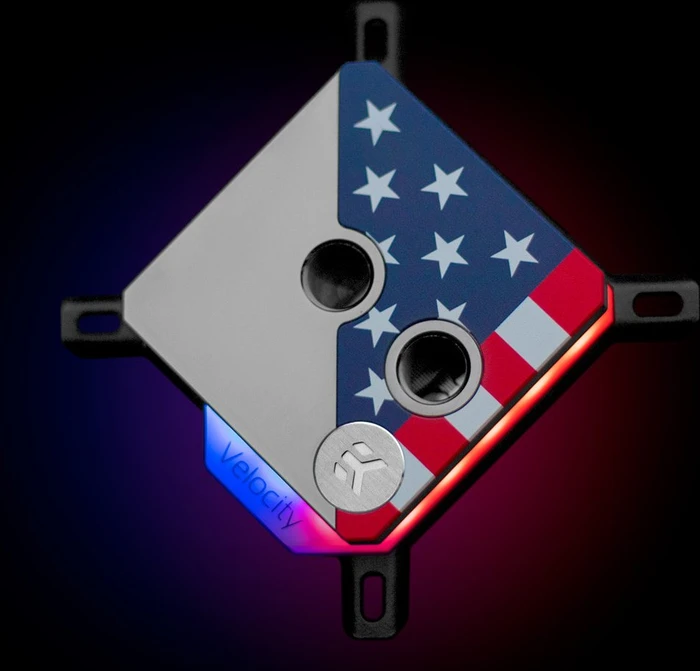 EK Water Blocks Quantum Line EK-Quantum Velocity Honor D-RGB AMD, Black Nickel, Stars & Stripes
