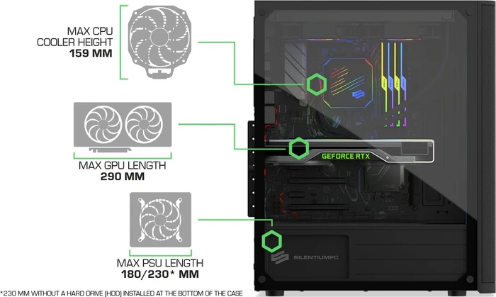 Endorfy SilentiumPC Ventum VT2 Evo TG ARGB, Glasfenster