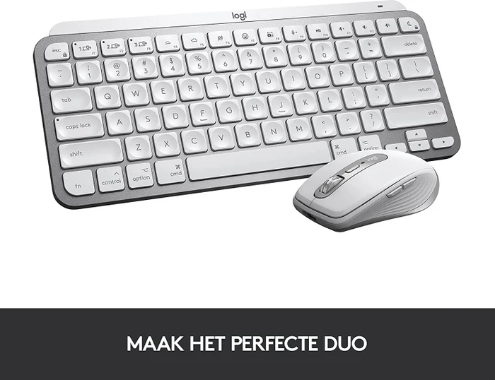 Logitech MX Keys Mini for Mac, LEDs weiß, Logi Bolt, Pale Gray, weiß/grau, USB/Bluetooth, US