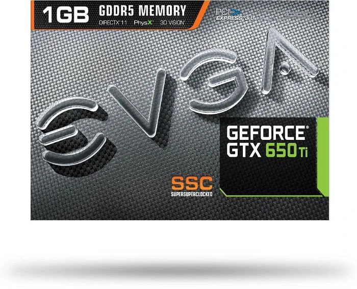 EVGA GeForce GTX 650 Ti SSC, 1GB GDDR5, 2x DVI, Mini HDMI