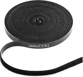 deleyCON Klett-Kabelbinder, 10mm, 10m, schwarz