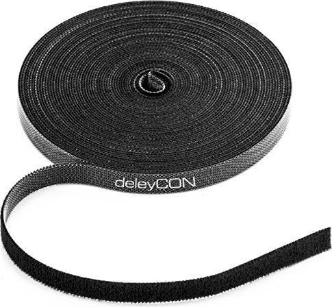 deleyCON Klett-Kabelbinder, 10mm, 10m, schwarz