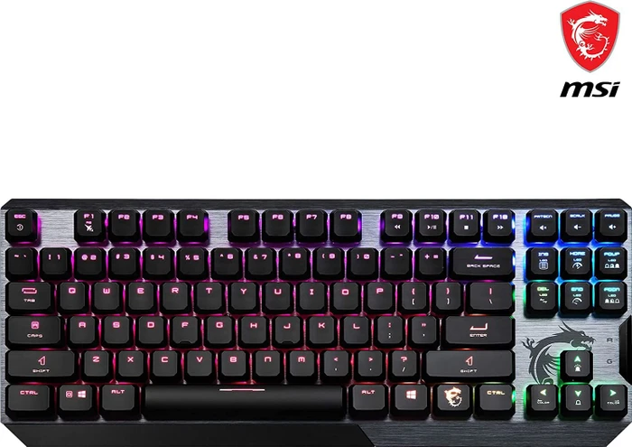 MSI Vigor GK50 Low Profile TKL, LEDs RGB, Kailh Choc LOW PROFILE WHITE, USB, DE