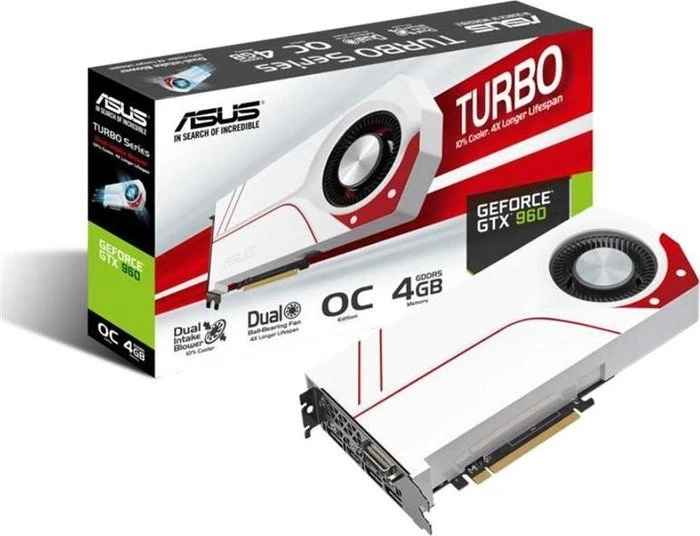 ASUS Turbo GeForce GTX 960 OC, TURBO-GTX960-OC-4GD5, 4GB GDDR5, DVI, HDMI, 3x DP