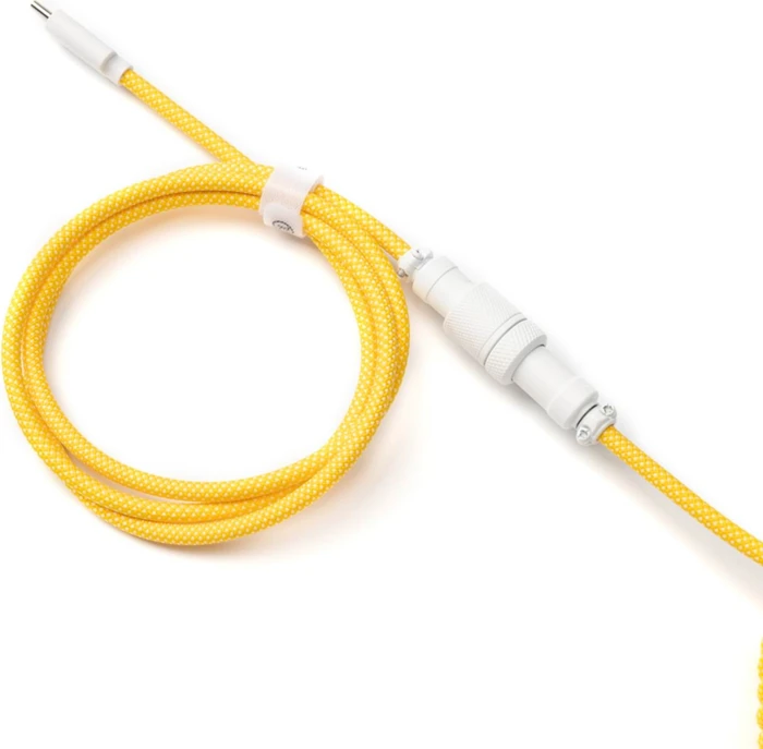Keychron Coiled Aviator Cable, Tastaturkabel (Spiral-Textilkabel), 1.36m, gelb