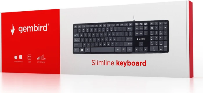 Gembird Chocolate Keyboard, schwarz, USB, US