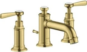 Hansgrohe Axor Montreux 3-Loch Waschbeckenarmatur 30 mit Hebelgriffen und Ablauffernbedienung brushed brass