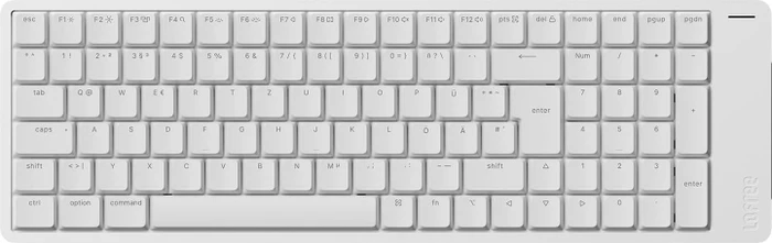 Lofree Flow 2 100, Silver, LEDs weiß, Kailh LOW PROFILE Surfer, USB/Bluetooth, DE