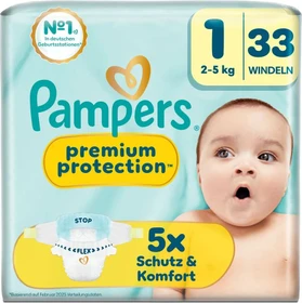 Pampers Premium Protection Gr.1 Einwegwindel, 2-5kg, 33 Stück