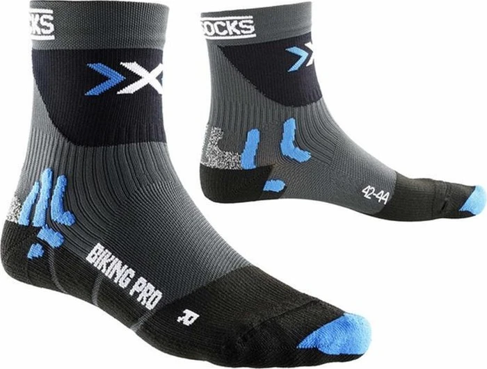 X-Bionic Biking Pro Fahrradsocken anthracite/french blue