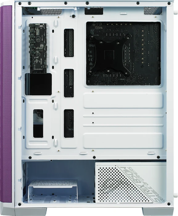 BitFenix Nova Mesh SE TG 4ARGB, weiß/violett, inkl. 4x Lüfter, Lüfter LED RGB, Glasfenster