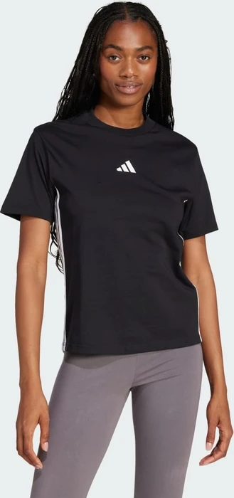 adidas Essentials 3-Streifen Cotton T-Shirt kurzarm schwarz/weiß (Damen)