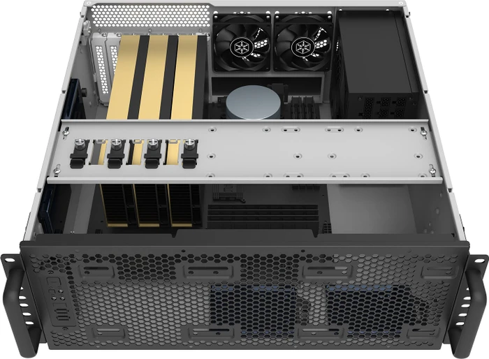 SilverStone RM4A, Rackmount Storage, grau/schwarz, 4HE, ATX