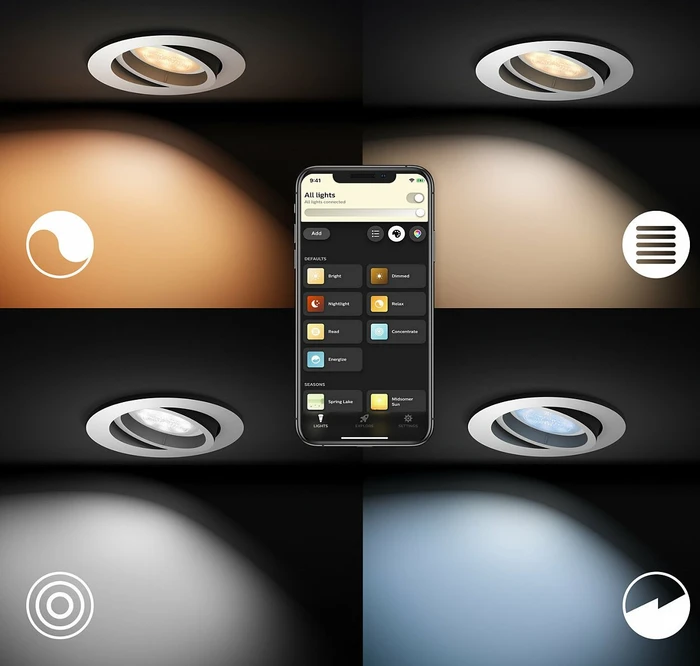 Philips Hue White Ambiance Milliskin Einbauleuchte Erweiterung rund weiß