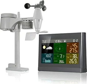 Bresser Comfort WetterCenter 5in1 Funkwetterstation grau, digital