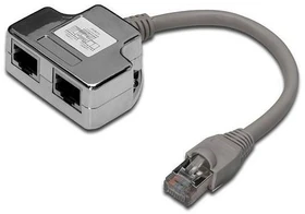 Digitus Netzwerkkabel Adapter, 2x RJ-45 zu 1x RJ-45 0.2m (DN-93904)
