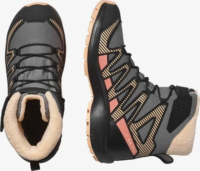 Salomon XA Pro V8 Winter Waterproof pewter/black/peach fuzz (Junior)