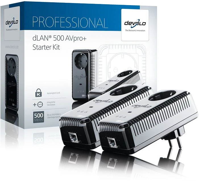 devolo dLAN 500 AVpro+ Starter Kit, HomePlug AV2, RJ-45, 2er-Pack