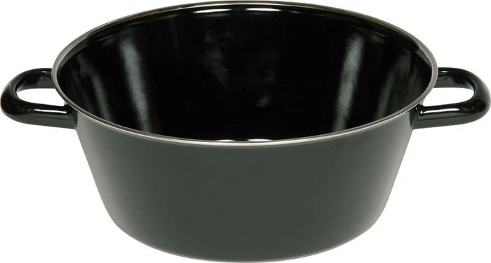 Riess Schwarzemaille Schmalzpfanne halbtief 20cm 9.3l