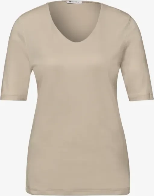 Street One Basic Palmira T-Shirt kurzarm cotton beige (Damen)