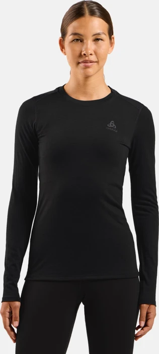 Odlo Natural Merino 160 Baselayer Funktionsshirt langarm schwarz (Damen)