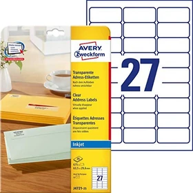 Avery-Zweckform Adressetiketten Sonderformat, 63.5x29.6mm, weiß, 25 Blatt (675 Etiketten)
