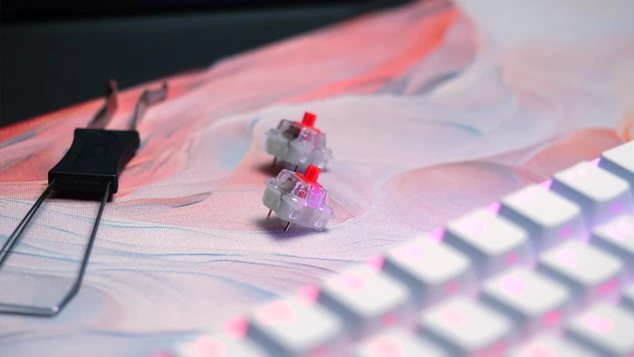 Cherry Xtrfy K5V2 Compact, Transparent White, LEDs RGB, hot-swap, MX2A RGB RED, USB, DE