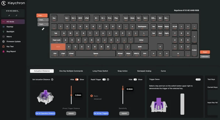 Keychron K10 HE Wireless, schwarz, LEDs RGB, Gateron 2.0 Magnetic Nebula, USB/Bluetooth, US
