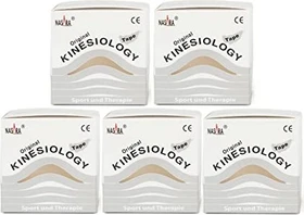 Nasara Kinesiology Tape Rolle 5cm x 5m weiß, 5 Stück