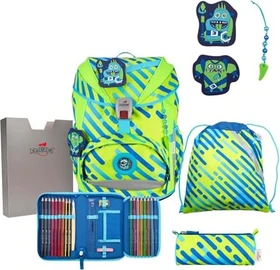 DerDieDas ErgoFlex Exklusiv Neon Monster Schulrucksack-Set, 5-tlg.