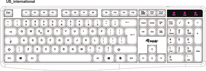 Equip Kabelgebundene USB Tastatur, schwarz, USB, US