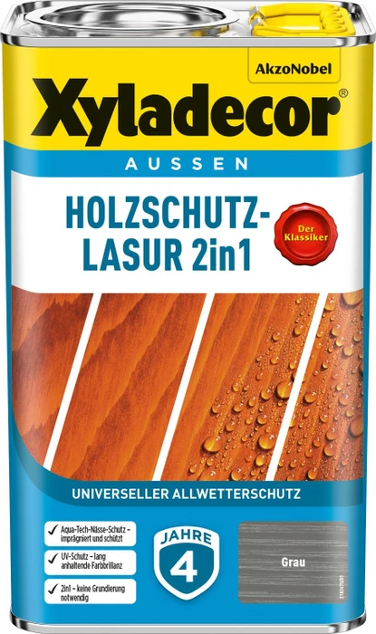 Xyladecor Holzschutz-Lasur grau, 2.5l
