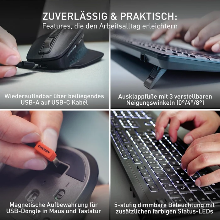 Cherry Stream Desktop Ultimate schwarz, USB/Bluetooth, DE (JD-8570DE-2) – Bild 6