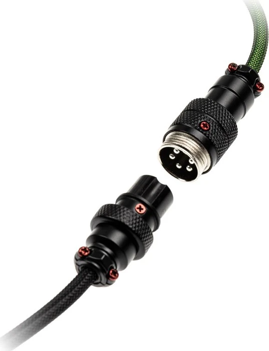Ducky Premicord Spiralkabel USB-C auf USB-A, Tastaturkabel (Spiral-Textilkabel), 1.8m, Pine Green