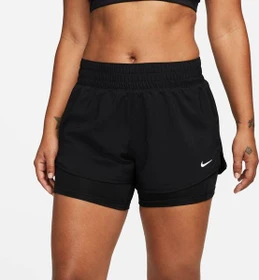 Nike One Dri-FIT 2in1 Hose kurz schwarz/weiß (Damen)