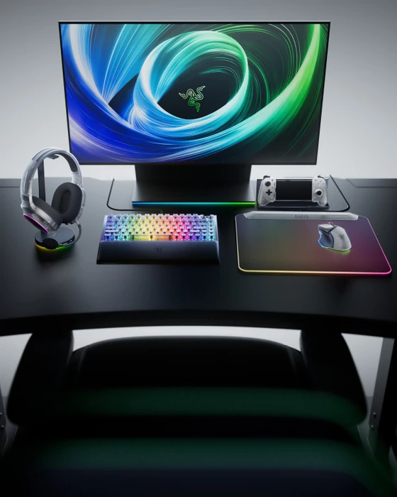 Razer Firefly V2 Pro - Fully Illuminated RGB Gaming Mouse Mat, Phantom White