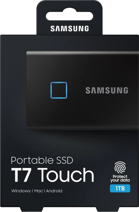 Samsung Portable SSD T7 Touch, Metallic Black, 500GB, USB-C 3.1