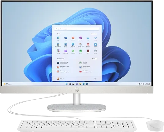 HP All-in-One 27-cr0471ng, weiß, Ryzen 7 7730U, 16GB RAM, 512GB SSD