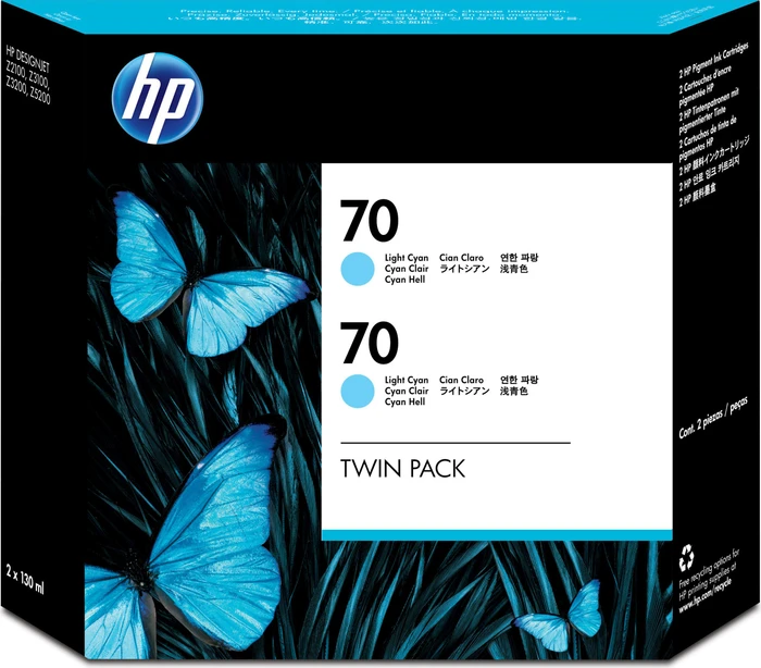 HP Tinte 70 cyan hell, 2er-Pack
