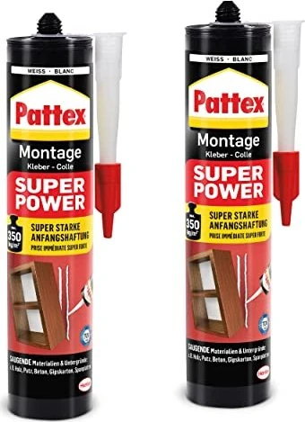 Pattex PXS37 Montagekleber Super Power weiß, 370g