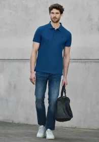 Street One Piquée mit Logo Poloshirt kurzarm twilight blue (Herren)