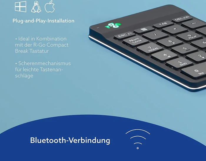 R-Go Numpad Break Wireless, schwarz, Bluetooth (RGOCONMWLBL) – Bild 5 von 6