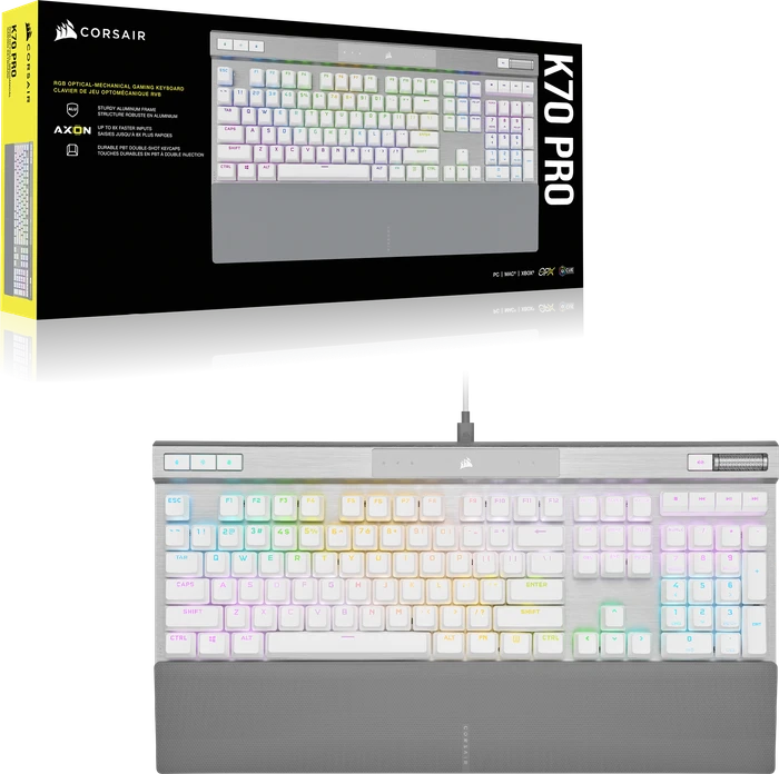 Corsair Gaming K70 RGB PRO, weiß, Corsair OPX, USB, DE
